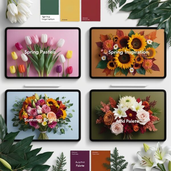 Seasonal Flower Mood Board Templates - Color Palettes & Arrangement Ideas - Image 4